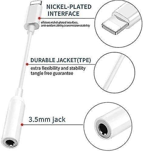 3.5mm Headphone, Adapter Earplug Adapter Jack 2 Pieces, Easy To Use, Compatible With Compatible With Apl Iphone 11 Pro Max X/xs/max/xr 7/8/8 Plus Plug