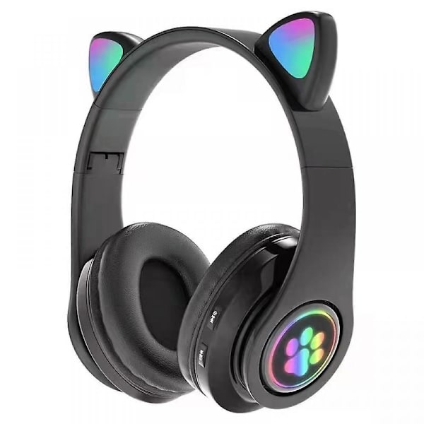 Lysende Katteører Søt Kattepote Kul Hode-montert Katteøre Bluetooth Headset Black