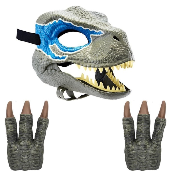 Blue Dinosaur Mask Jurassic World Raptor Dinosaur Accessories Dino Cosplay Props Festival Carnival Gifts