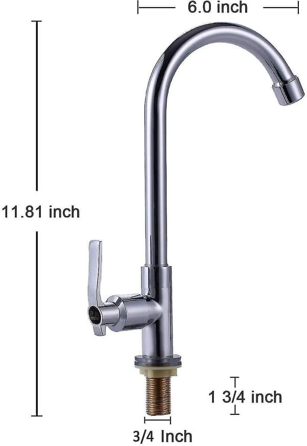 Cold Water Sink Faucet Single Handle One Hole High Arc Deck Mount Stainless Steel Bar Faucet