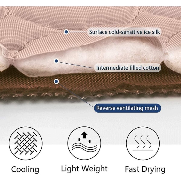 Dog Cooling Mat Sleeping Cooling Pad Washable Ice Silk Cool Blanket For Kennel Sofa Bed Coffee S