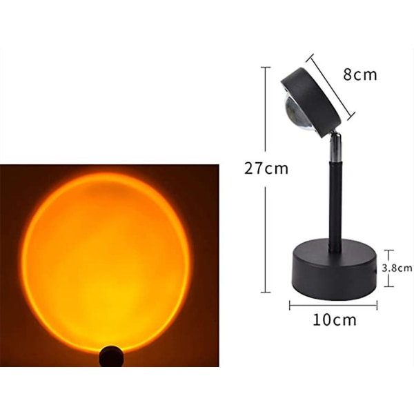180 Graders Rotation Solnedgangslampe, romantisk Visuel Solnedgangsprojektionslampe, med USB color 1