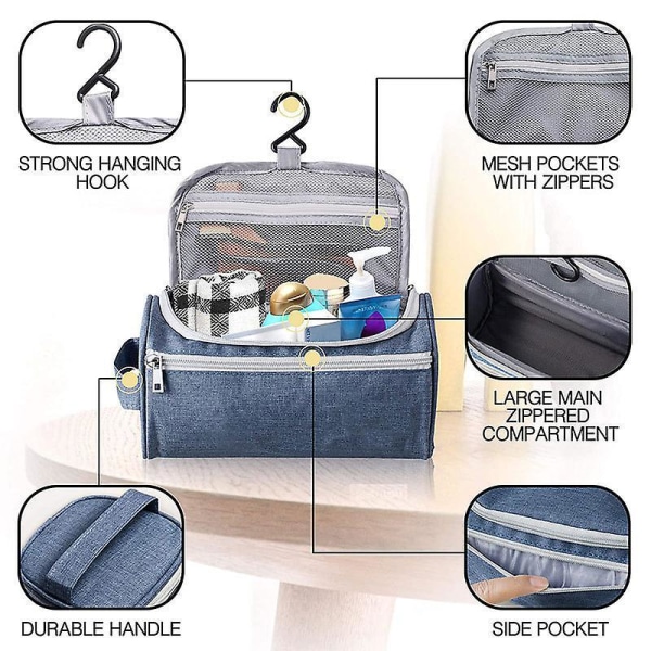 Multifunctional Business Trip Large Capacity Simple Waterproof Storage Bag Washing Bag Travel Portable Bag blue