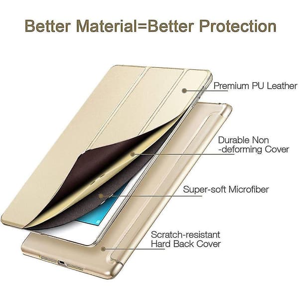 Compatible 2018/2017 Ipad 9.7 5th / 6th Generation - Slim Lightweight Cover Gold
