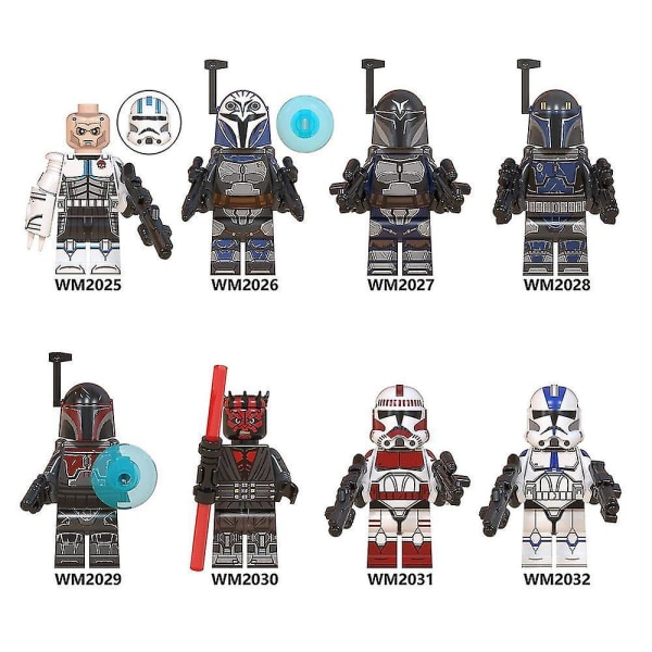 Set Of 8pcs Star Wars Assembled Minifigure Building Blocks Kids Figures Toys Gift