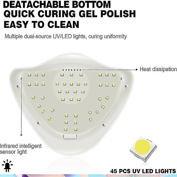 Ny UV Gel Neglelakk Lampe 168w LED Lampe Neglelys Rask Negletørker US-Pink