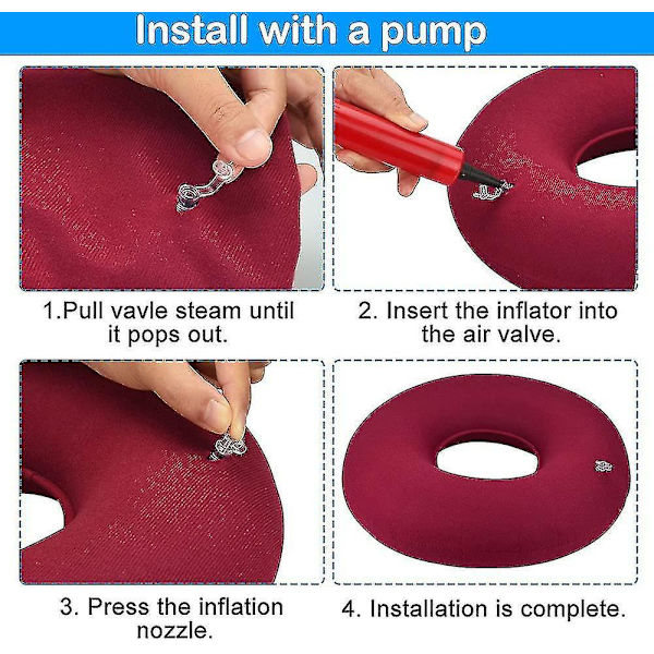 2 Pieces Inflatable Seat Cushion Orthopedic Inflatable Ring Cushion Donut Cushion With 2 P