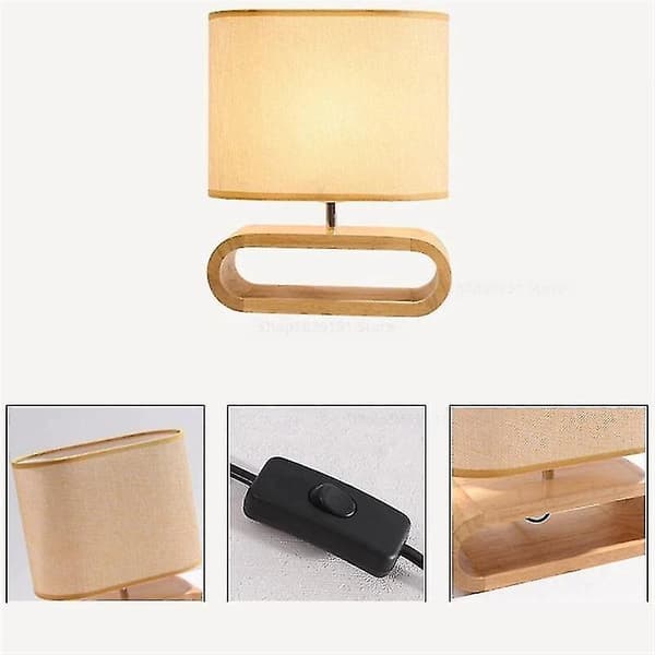 Moderne Ny Massiv Træ Bordlampe