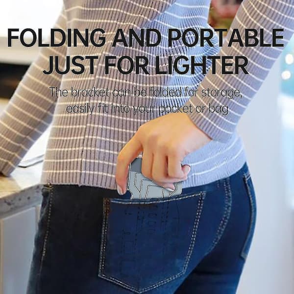 Foldable Mobile Phone Holder Ultra-thin Cradle Cell Phone Stand Phone Bracket Desk Stand Silver