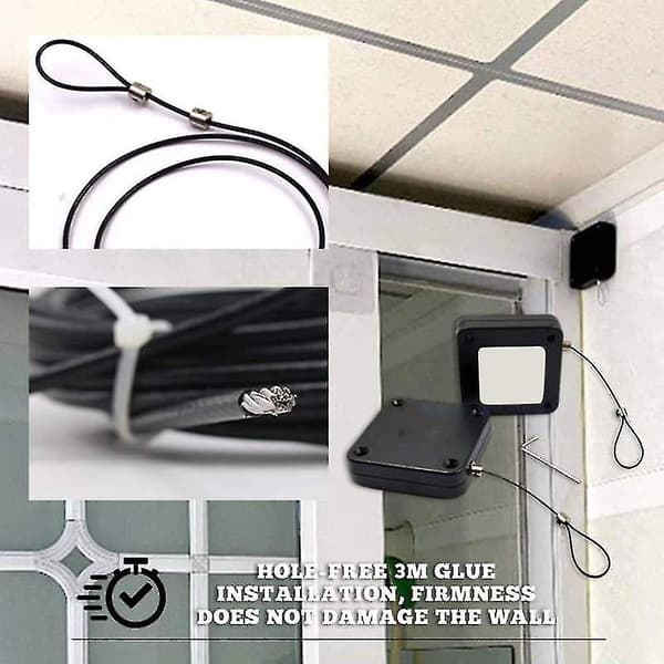 Punch Free Strong Adhesion Steel Wire Fast Closing Automatic Sensor Door Closer White