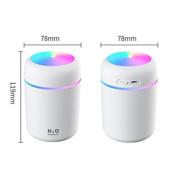 Bærbar Luftfugter 300ml Mini Luftrenser USB Ultralyd Dazzle Kop Aroma Diffuser White
