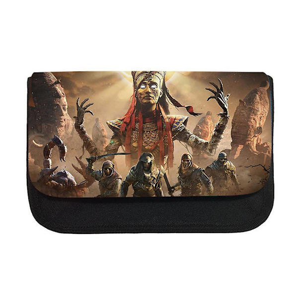 Elden Ring Game Printed Pencil Case Pouch Double Layer Pen Bag Stand Zip Storage Organizer D