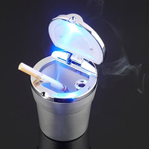 Universal Car Ashtray With Led Lights With Cover Creative Personality Covered Car Inside The Car Multi-function Car Supplies New Gold