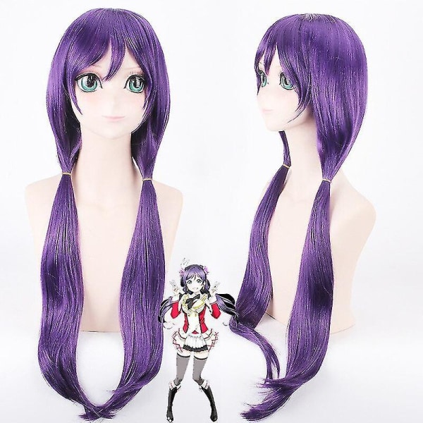 Anime Lovelive! Paryk Nozomi Tojo Sort Lilla Langt Hår Hej