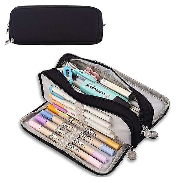 Large Pencil Case, Minimalist Portable Stationery Bag With Handle