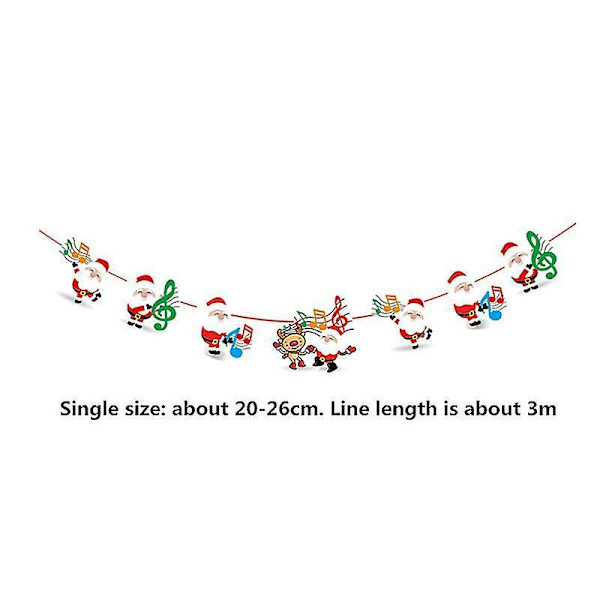 3/4/5 Pieces Christmas Banners Flags Paper Hanging Bunting Garl 2 3PCS