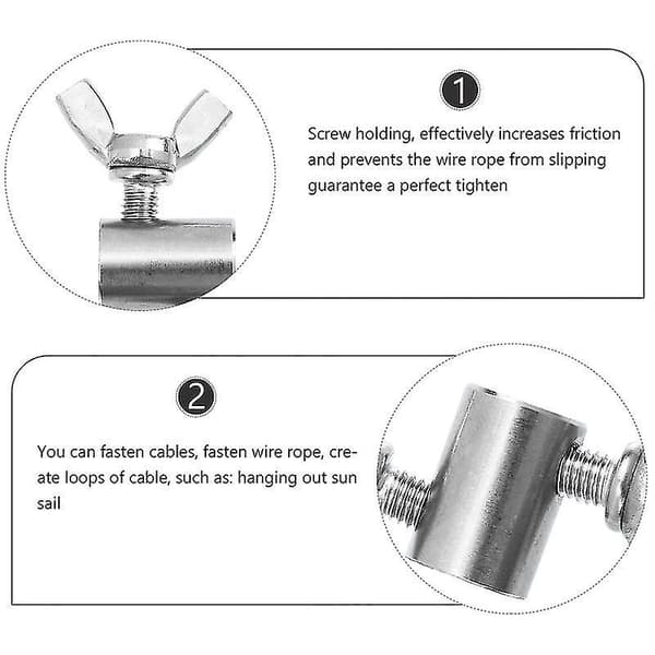 4 stk. Wire Rope Fasteners Professionel Wire Rope Kabelclips Til 6mm Stålwire