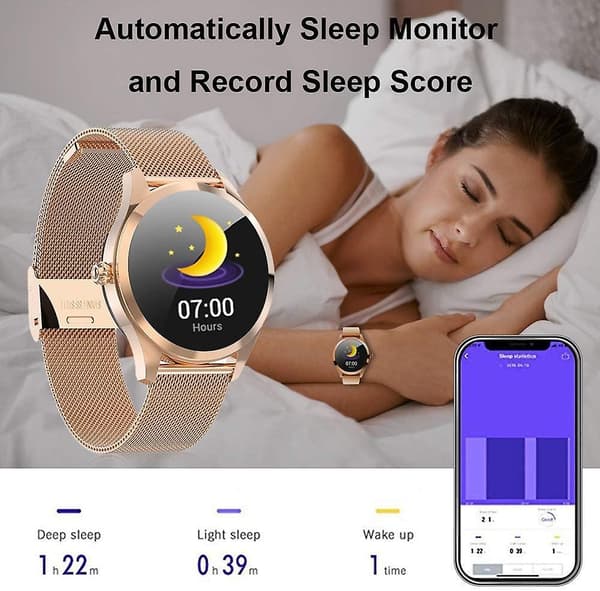 Smartwatch til kvinder, elegant High-end Ip68 vandtæt Gold