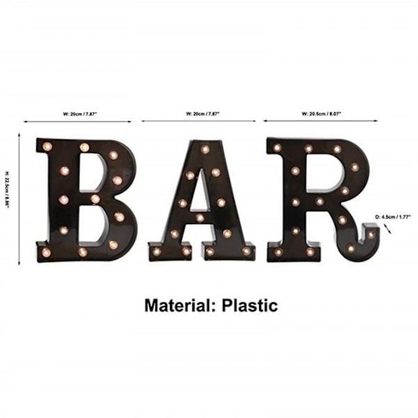 Led  Letter Lights New Design Light Up Black Letters For Events Wedding Party Birthday Home Bar Diy Decoration B091-361 B