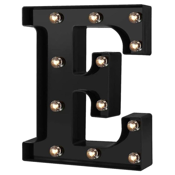 Nydesignede LED Bokstavlys 26 Alfabet Svarte Dekorative Markiselamper For Bryllupsfest E