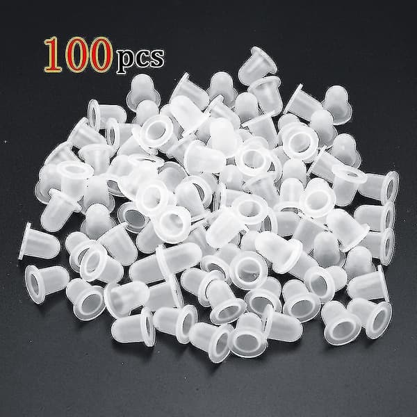 100pcs Silicone Pigment Cups Caps Tattoo Ink Holder Permanent Makeup S