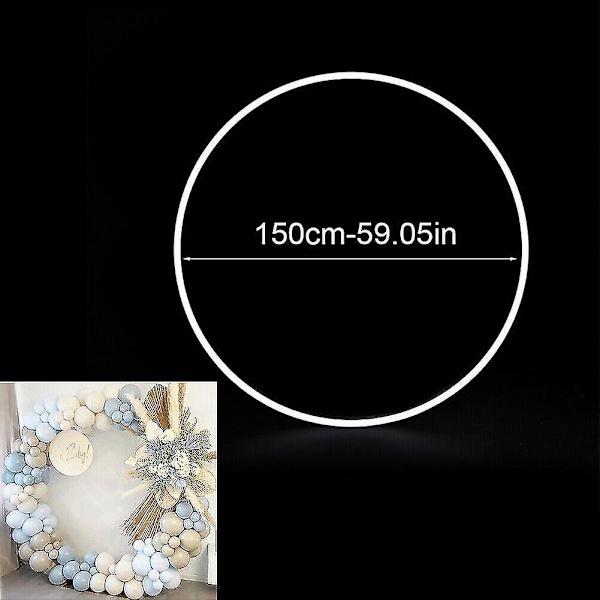 60/80/100/150cm Ballonring Rund Stor Ballonbue Cirkel Ring Stativ Holder Ballonguirlande Baggrundsramme Søjle Bryllup 150CM
