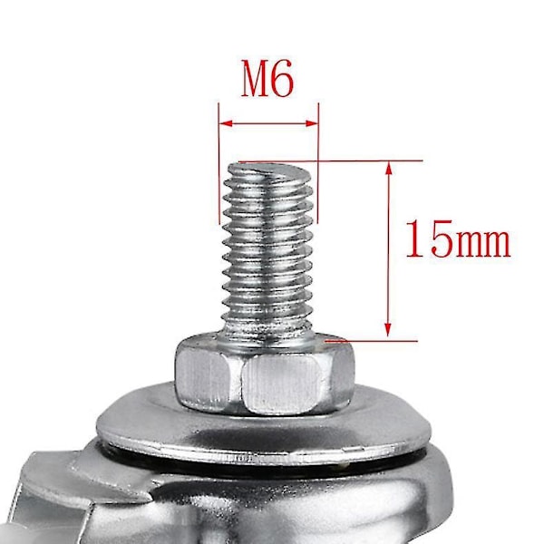 5 Pcslot Casters 1.5 Inch White Pp Screw Universal M6 Thread Roller Diameter 4cm Display Frame Wheel