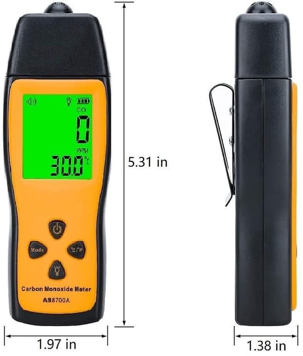Handheld Carbon Monoxide Meter, Portable Co Gas Detector, Gas Tester With 01000ppm Range, 1ppm Resolution