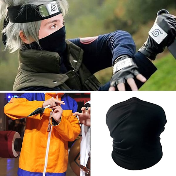 Kakashi Cosplay Set Ninja Konoha Naruto Headband Kakashi Forehead Protection And Kakashi Mask Gloves Kunai Ninja Plastic Shuriken Kakashi Cosplay Prop
