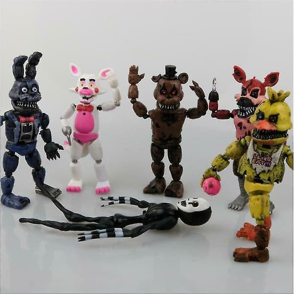 6 stk. Five Nights At Freddy's Mini Figurer Spill Leke