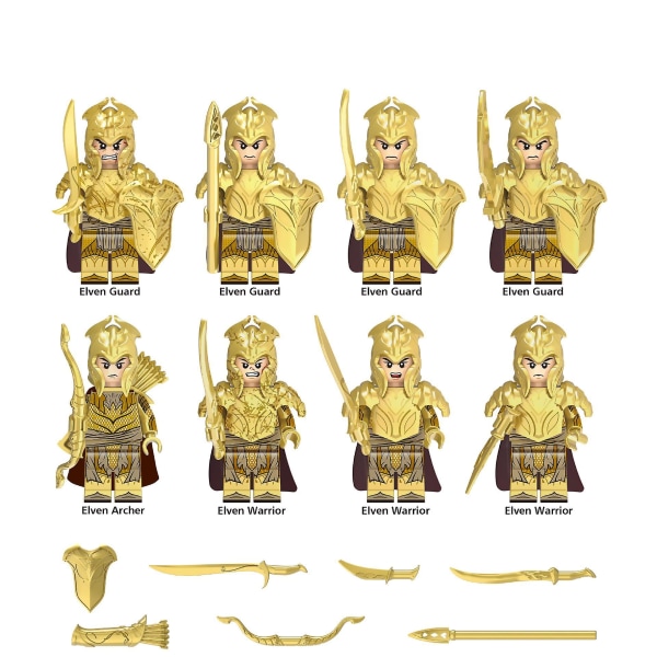 Medieval Lord Of The Rings Series Elf Guard Warrior Shooter Assembled Building Block Minifigures Elf Guard Archer