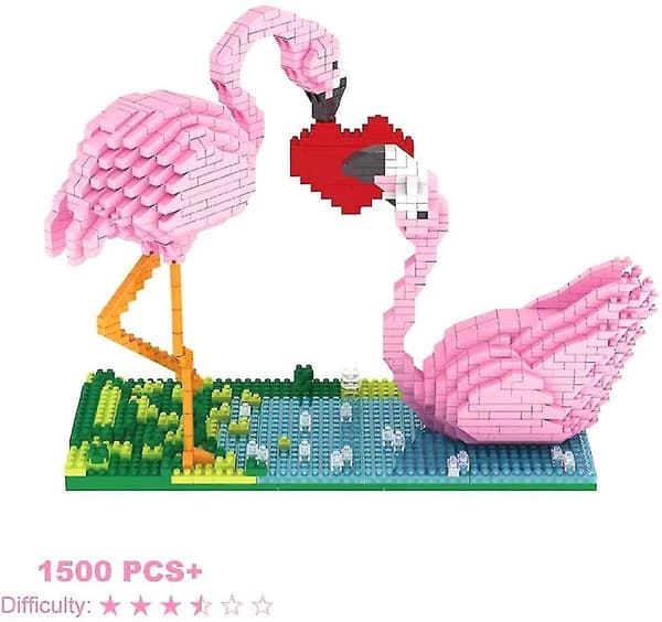 Micro Building Blocks Pet Mini Building Toy Bricks,1500 Pieces Kljm-02 (flamingo)