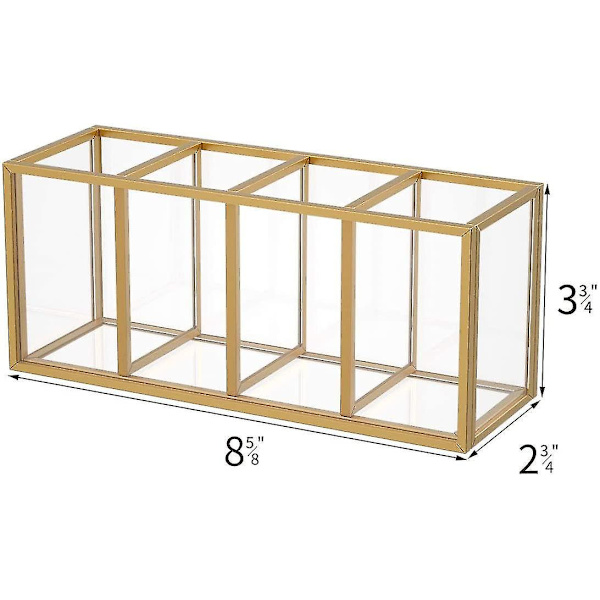 Gold Makeup Brush Holder 4 Slot