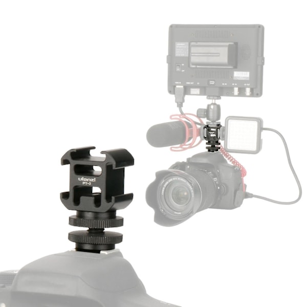 Ulanzi Pt-3s Universal Triple Cold Shoe Mount Bracket Adapter Vlog Accessories