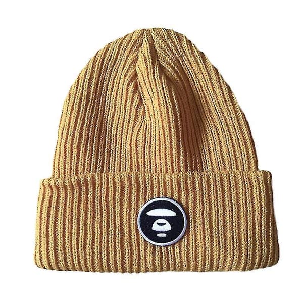 Varm Vinter Unisex Strikket Hue 3 Turmeric