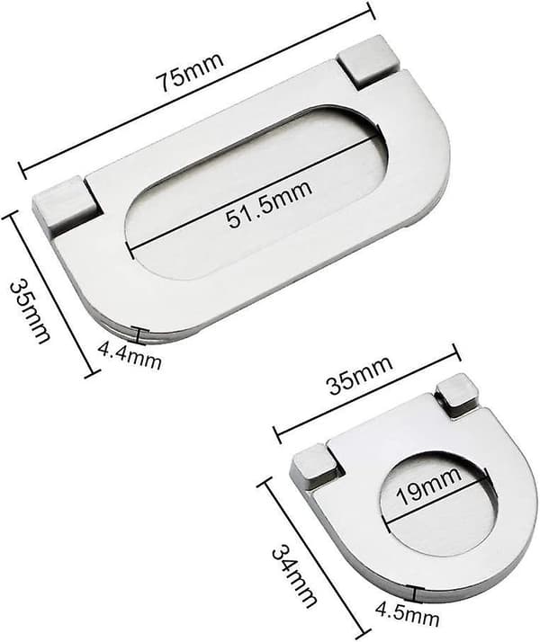 4pcs Invisible Cupboard Handles Drawer Handle Flush Wardrobe Handles Knobs For Furniture Drawer Cabinet Wardrobe