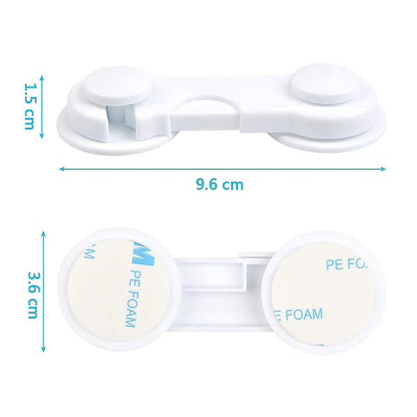 Child Lock Cabinet, [10 Pieces] White Baby Drawer Locks With Strong Adhesive, For Cupboa