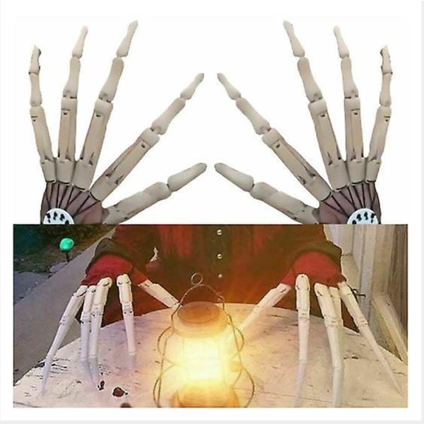 3d Halloween Articulated Fingers Claws Cosplay Decoration Party Props 1pcs Left white