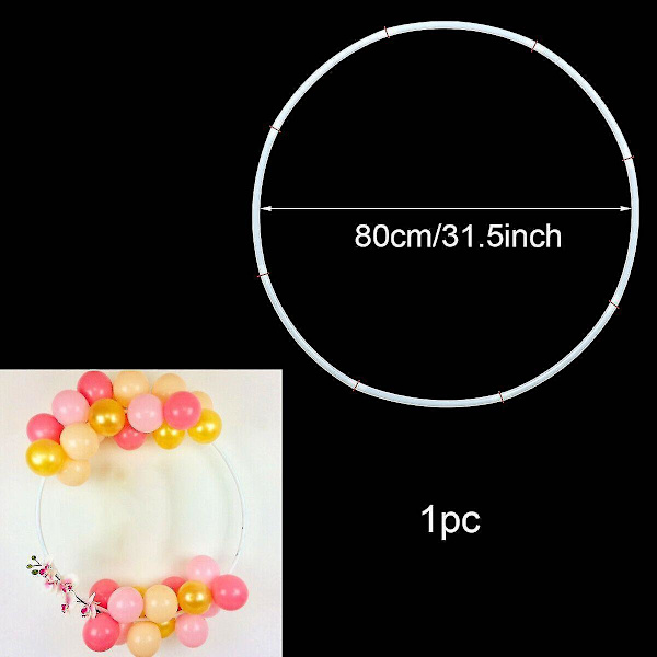 60/80/100/150cm Ballonring Rund Stor Ballonbue Cirkel Ring Stativ Holder Ballonguirlande Baggrundsramme Søjle Bryllup 80CM