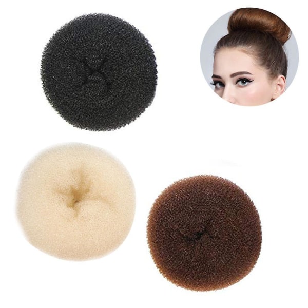 Hårknuteformer for barn, 3 stk. Chignon Hår Donut Sokk Knuteform for jenter, Hår Doughnut Shaper for kort og tynt hår 6cm
