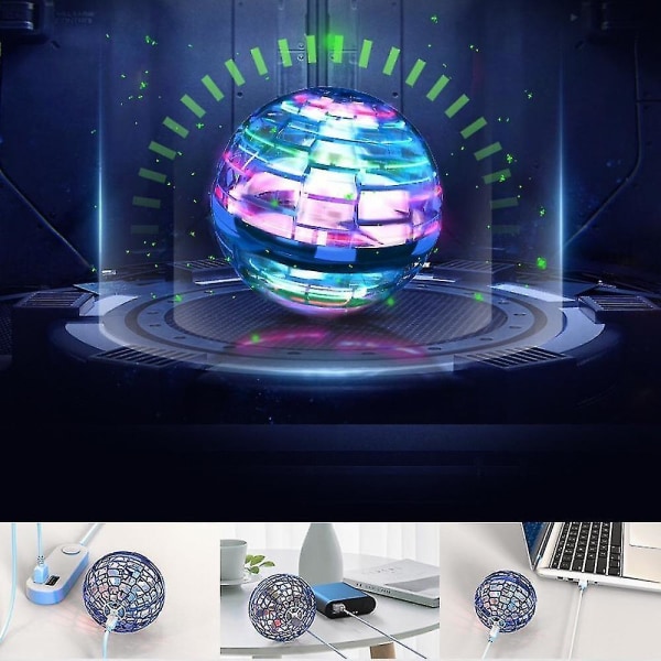 Flynova Pro Flyvende Bold Legetøj 360 Håndstyret Flyvende Bold Legetøj Indbygget Rgb Lys Blue 81*26.5*205mm