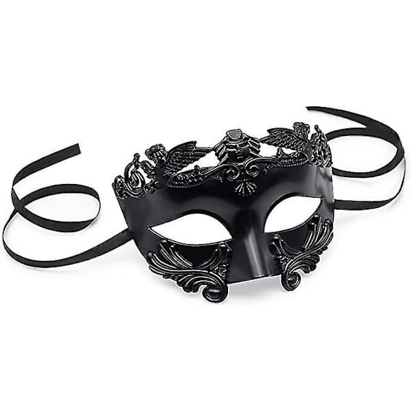 Svart Maskerade Maske for Menn - Romersk Gresk Mytologi Ventiansk Maske Halloween Cosplay Karneval