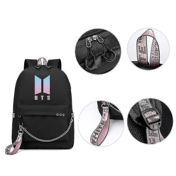 Bts Backpack Cute Usb Charging School Bag Style2