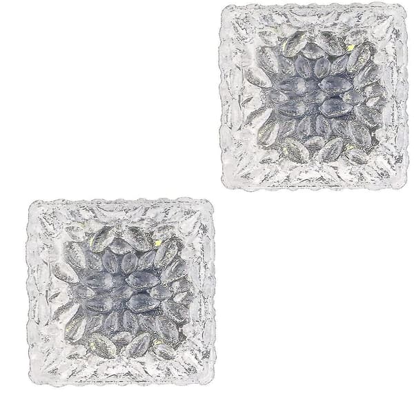 2 stk. 4 LED Solar Gulv Utendørs Lys Isstein Lys Hvitt Lys