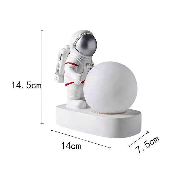 Creative Astronaut Night Light Ornament Led Lights Desktop Decor Bedside Sleep Lamp Silver
