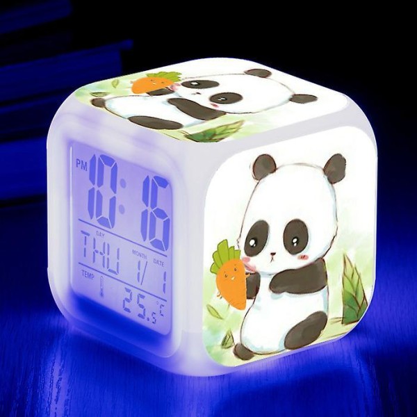 Coscelia Panda Panda Alarm Clock Led Colorful Color Changing Square Clock Student Gift Creative Alarm Clock-style 18