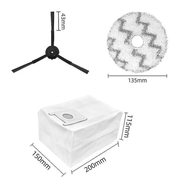 Side Brush Mop Cloth Pads Rag Dust Bag Compatible With Xiaomi Roidmi Eva Sdj06rm