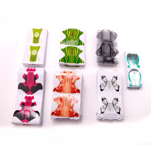 100 stk. Negleform Negleforlængelsestips Selvklæbende Kunst Negletips DIY