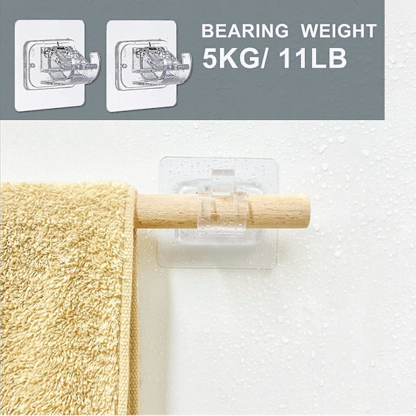 Curtain Rod Bracket No Drilling, 8 Pcs Adhesive Curtain Rod Hooks