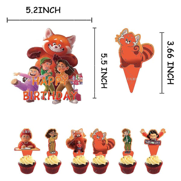 44pcs Turning Red Birthday Party Decoration Set